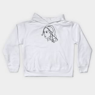 Cool Woman, Ink Portrait Kids Hoodie